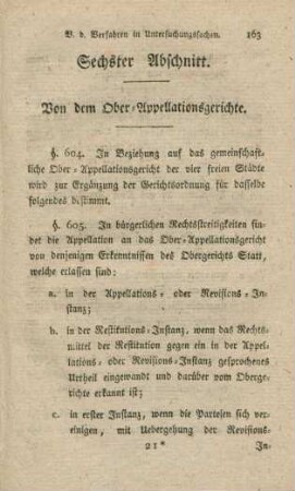 Sechster Abschnitt. Von dem Ober-Appellationsgerichte