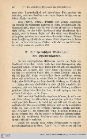 IV. Die chemischen Wirkungen der Spektralfarben