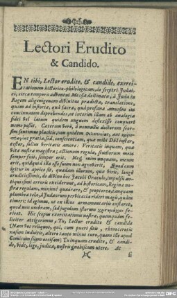 Lectori Erudito & Candido