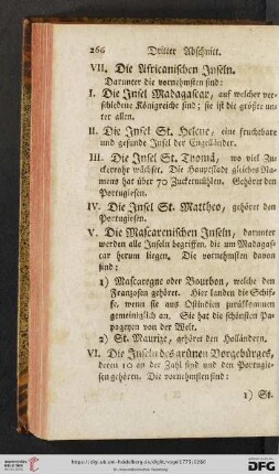 VII. Die Africanischen Inseln