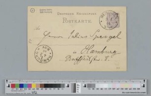 Postkarte an Julius Spengel