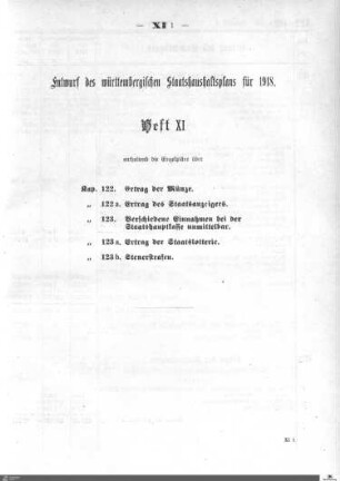 Staatshaushaltsplan 1918, Heft 11