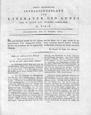 [Nachricht über die verspätete Auslieferung der Leipziger Literaturzeitung]