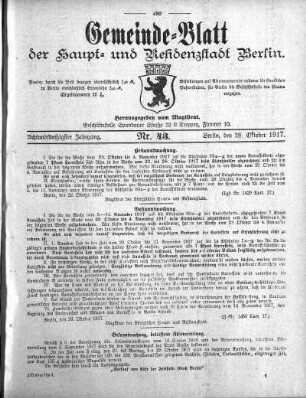 1917,43: Nr. 43, 28. Oktober 1917