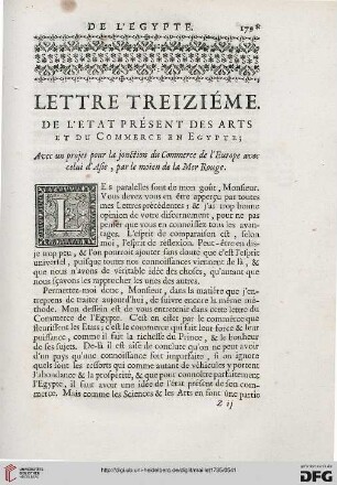 Lettre treiziéme: De l'etat présent des arts et du commerce en Égypte