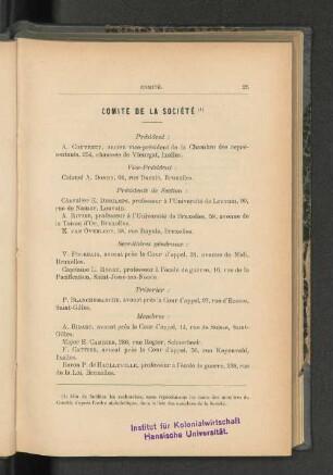 Comité de la Société.