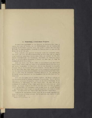 1. Einleitung, verschiedene Projecte.