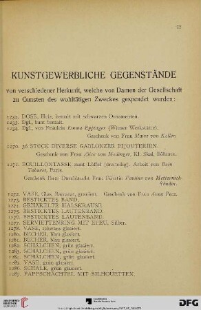 Kunstgewerbliche Gegenstände (Nr. 1232-1297)