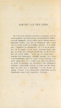 Bericht aan den lezer