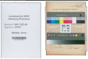 Entnazifizierung Anna Meister , geb. 12.07.1910 ()
