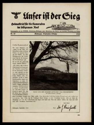 Nr. 37, September/Oktober 1943: Unser ist der Sieg : Heimatblatt für die Kameraden im feldgrauen Rock
