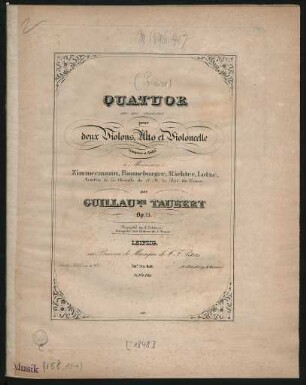 Quatuor en mi mineur pour deux Violons, Alto et Violoncelle : Op. 73.