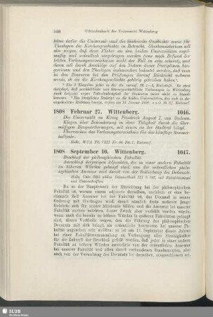 1046. 1808, Februar 27. Wittenberg
