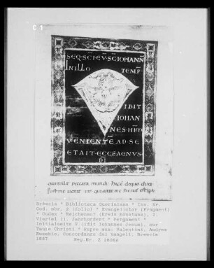 Evangelistar — Initialseite V (idit Iohannes Jesum), zur Taufe Christi