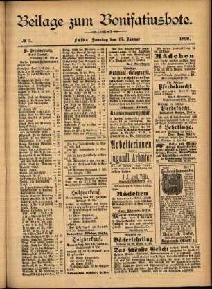 Zweite Ausgabe vom Sonntag, den 15. Januar 1899.