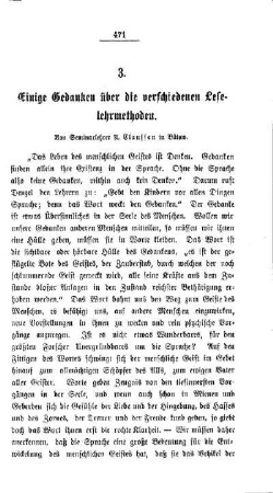 Einige Gedanken über die verschiedenen Leselehrmethoden
