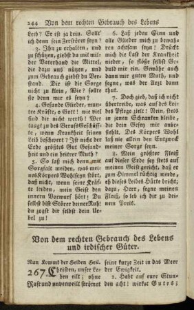 Von dem rechten Gebrauch des Lebens und irdischer Güter.