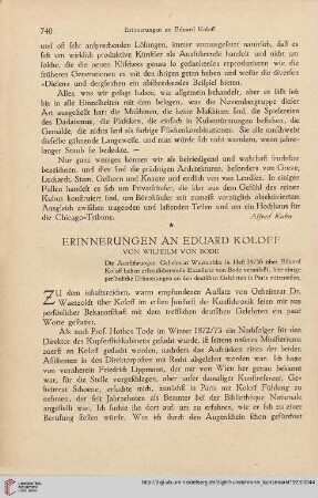 Neue Folge 34 = Jahrgang 58: Erinnerungen an Eduard Koloff