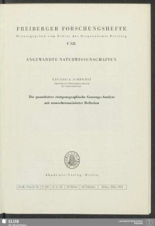 Die quantitative röntgenographische Gemenge-Analyse mit monochromatisierter Reflexion