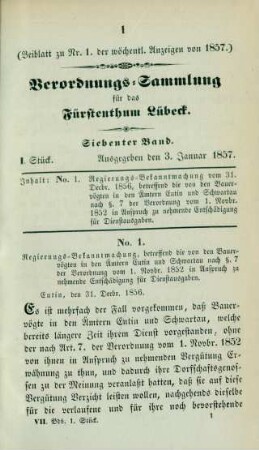 3. Januar-19. Decbr. = I.-XXVII. Stück
