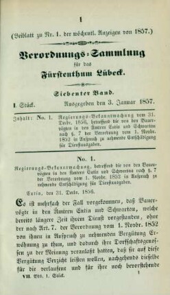 3. Januar-19. Decbr. = I.-XXVII. Stück