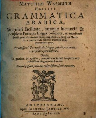 Grammatica Arabica
