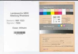 Entnazifizierung Wilhelm Esser , geb. 23.06.1901 (Oberwerkmeister)