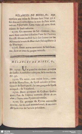 Mélanges De Mines, &c.