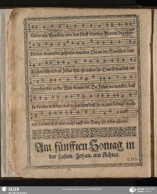 Am fünfften Sontag in der Fasten, Johan. am Achten
