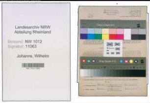 Entnazifizierung Wilhelm Johanns , geb. 05.11.1891 (Werkmeister)