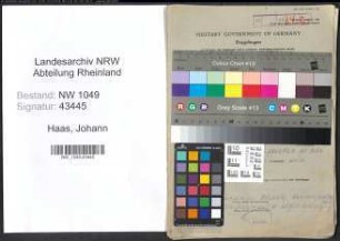 Entnazifizierung Johann Haas , geb. 28.05.1885 (Spediteur)