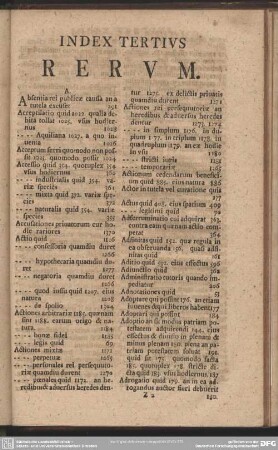 Index Tertius Rerum