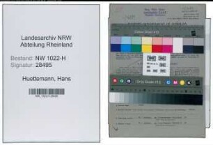 Entnazifizierung Hans Huettemann , geb. 02.04.1901 (Ladestellenleiter)