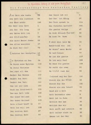 Die Textanfänge des deutschen Psalters