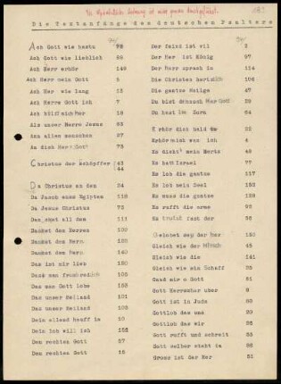 Die Textanfänge des deutschen Psalters