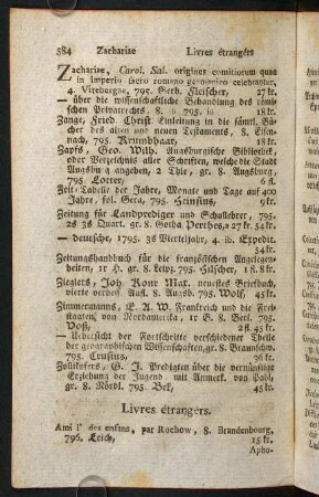 584-588, Livres étrangérs.
