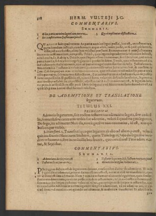 De Ademptione Et Translatione legatorum. Titulus XXI.