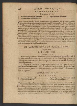 De Ademptione Et Translatione legatorum. Titulus XXI.