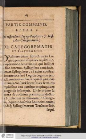 Partis Communis. Liber I.