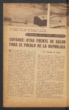 Copahué: otra fuente de salud para el pueblo de la República