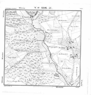 Kartenblatt NO XXXIX 42 Stand 1831
