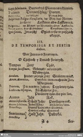 III. De Temporibus Et Festis diebus