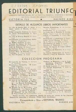 Detalle de algunos libros importantes