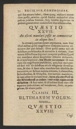 Classis III. Ultimarum Voluntatum.