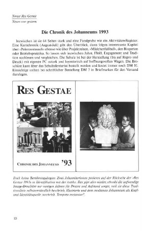 Die Chronik des Johanneums 1993