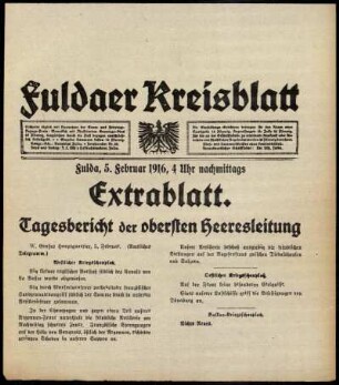 Ausgabe vom Samstag, den 05. Februar 1916.