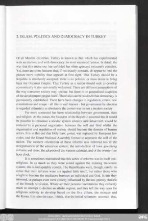 2. Islam, Politics And Democracy In Turkey