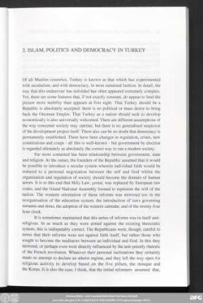 2. Islam, Politics And Democracy In Turkey