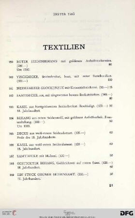Textilien (Nr. 159-174)