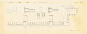 Sportfield Kairo The Olympic Committee: Grundriss Ground Floor, Ansicht North Elevation, 2 Schnitte Section A-B, Section C-D, 1:200
